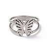 201 Stainless Steel Butterfly Finger Ring RJEW-J051-39P-2