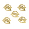 Brass Micro Pave Clear Cubic Zirconia Connector Charms KK-E068-VB059-4