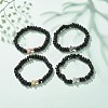 Natural Lava Rock Beaded Stretch Bracelet BJEW-JB08294-2