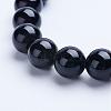 Natural Black Agate Beaded Stretch Bracelets BJEW-P072-F06-2