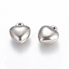 304 Stainless Steel Puffed Heart Charms X-STAS-K002-21A-1