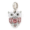 Rack Plating Alloy Enamel Owl European Dangle Charms FIND-B034-11P-01-1