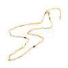 Imitation Pearl & Glass Seed Beaded Chain Necklace for Women NJEW-JN03807-2