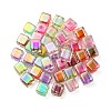 UV Plating Transparent Acrylic European Beads X-OACR-F004-10-1