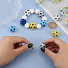GOMAKERER 10Pcs 5 Colors Football Food Grade Eco-Friendly Silicone Beads SIL-GO0001-19-3