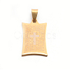 304 Stainless Steel Rectangle with Word Lord's Prayer Holy Pendants STAS-E090-75-2