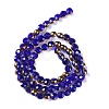 Electroplate Glass Beads Strands EGLA-Q128-02A-FP01-2