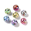 10Pcs UV Plating Colours Acrylic Beads OACR-S146-01M-2