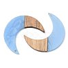 Opaque Resin & Walnut Wood Pendants RESI-S389-056A-C01-2