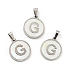 304 Stainless Steel with White Shell Pendants STAS-G268-01G-P-1