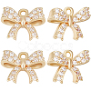 Beebeecraft 12Pcs Rack Plating Brass Micro Pave Cubic Zirconia Charms ZIRC-BBC0002-60LG-1