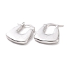 Brass Chunky Rectangle Hoop Earrings for Women EJEW-A072-18P-1