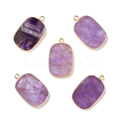 Natural Amethyst Pendants G-P460-04B-1