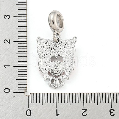 Rack Plating Alloy Enamel Owl European Dangle Charms FIND-B034-11P-01-1