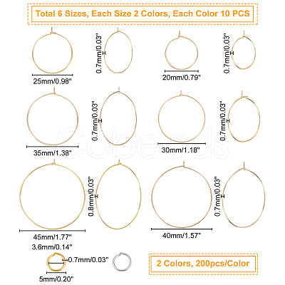 PandaHall Elite DIY Wire Ring Drop Earring DIY Making Kit STAS-PH0003-29-1