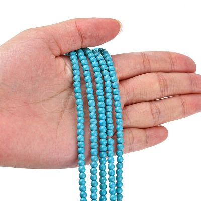 Synthetic Turquoise Beads Strands X-TURQ-G106-4mm-02F-1