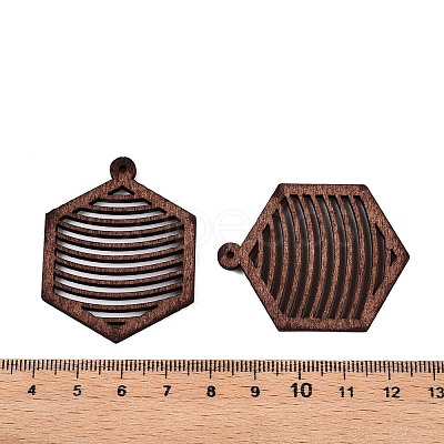 Natural Poplar Wood Pendants WOOD-N016-40-1