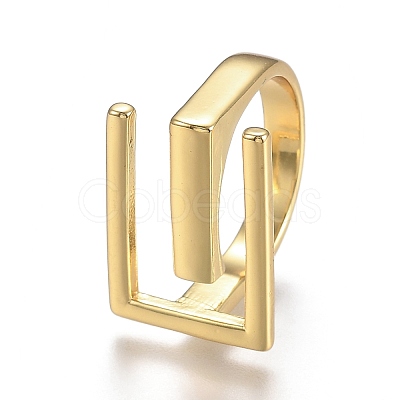 Adjustable Brass Cuff Rings RJEW-Z001-01G-1