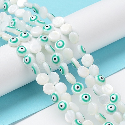 Natural Freshwater Shell Enamel Beads Strands BSHE-P033-04C-1