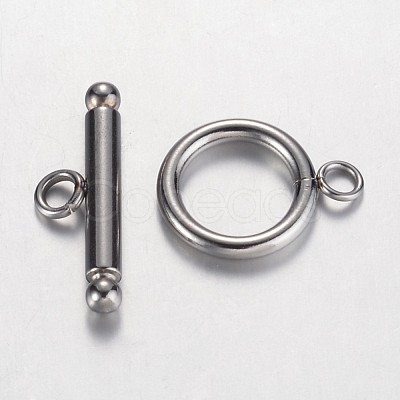 Non-Tarnish 304 Stainless Steel Toggle Clasps X-STAS-D438-32-1