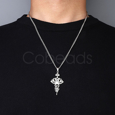 Non-Tarnish 201 Stainless Steel Pendant Necklaces for Man NJEW-Q336-02A-P-1