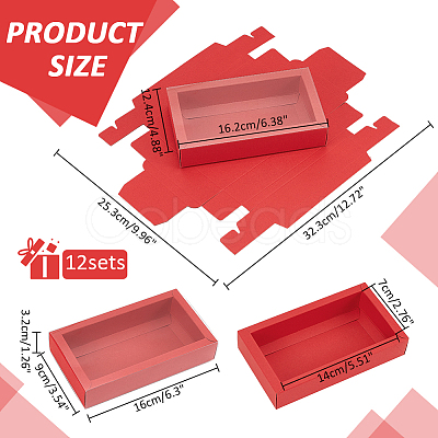 Foldable Paper Drawer Boxes with Clear Plastic Cover CON-WH0095-68A-02-1