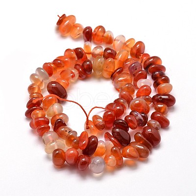 Dyed Natural Carnelian Chip Beads Strands X-G-E271-105-1