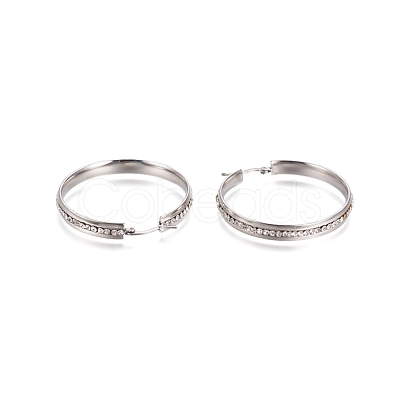 304 Stainless Steel Geometric Hoop Earrings for Women STAS-D171-33B-P-1