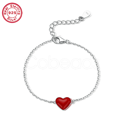 Anti-Tarnish Rhodium Plated Platinum 925 Sterling Silver Charm Bracelets AC7562-2-1