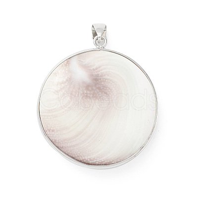 Natural Sea Shell Pendants SHEL-F005-03P-1