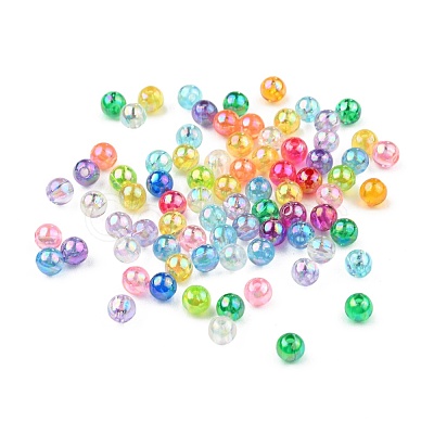 AB Color Round Transparent Acrylic Spacer Beads Mix X-PL732M-1