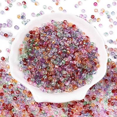 Baking Paint Electroplate Transparent Glass Seed Beads SEED-N006-07-1