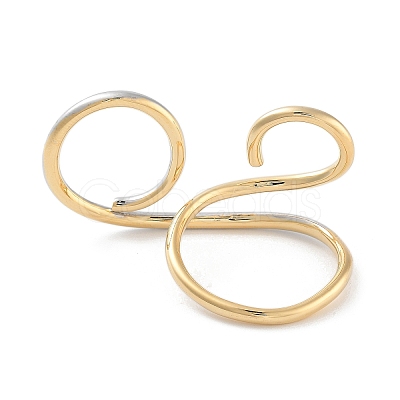 Brass Open Cuff Ring for Women RJEW-C102-10GP-1