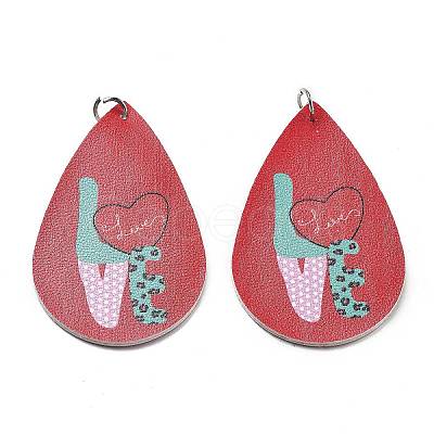 PU Leather Big Pendants FIND-R050-03B-1