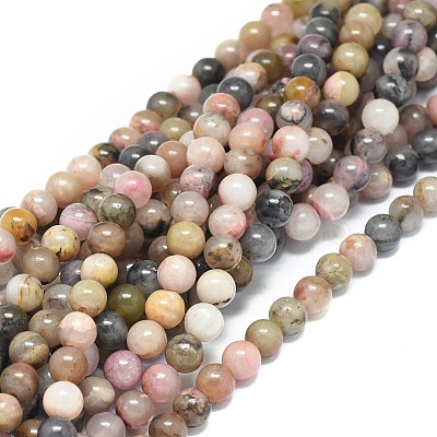 Natural Rhodonite Beads Strands X-G-G828-02-6mm-1