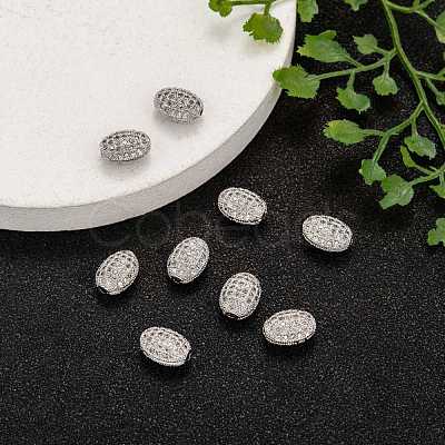 Brass Micro Pave Cubic Zirconia Beads ZIRC-F001-54P-1