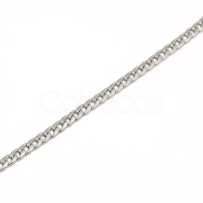 Tarnish Resistant 304 Stainless Steel Curb Chain/Twisted Chain Necklace Making STAS-A028-N108P-1