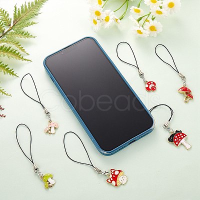 Alloy Enamel Mobile Strap HJEW-SW00022-02-1