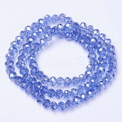 Electroplate Glass Beads Strands EGLA-A034-T6mm-A17-1