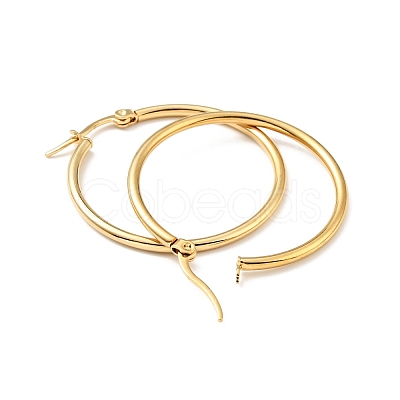 PVD Vacuum Plating 201 Stainless Steel Hoop Earrings with 304 Stainless Steel Pins for Women EJEW-D279-12G-04-1