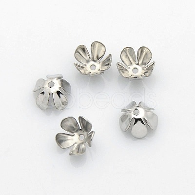 5-Petal Iron Flower Bead Caps X-IFIN-M008-02P-1