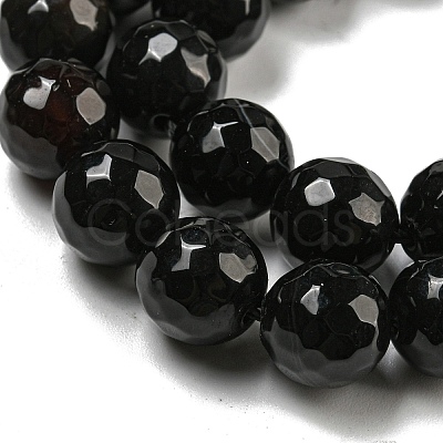 Natural Black Agate Round Beads Strand G-L084-10mm-28-1