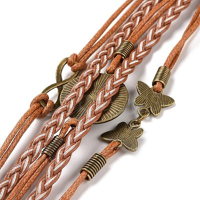 PU Leather Multi-strand Bracelet MAND-PW0001-40B-1