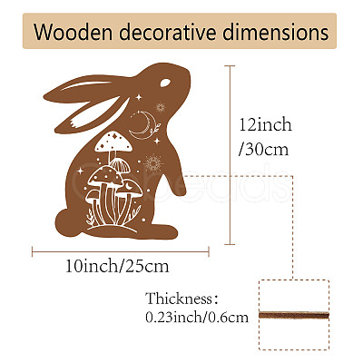 Creative Natural Wooden Wall Hanging Decoration AJEW-WH0331-004-1