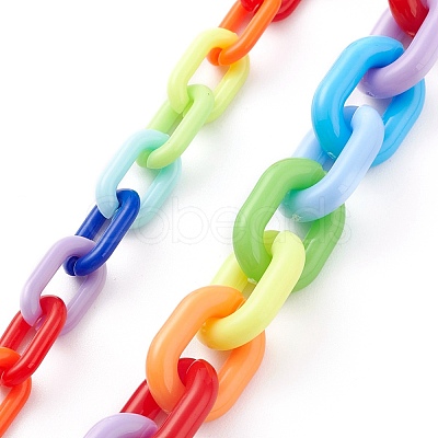 Handmade Opaque Acrylic Cable Chains AJEW-JB01034-1