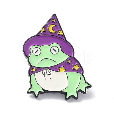 Frog with Wizard Hat Enamel Pin JEWB-P008-F02-1