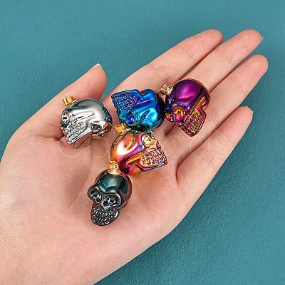 5Pcs 5 Color Electroplate K9 Glass Pendants EGLA-SZ0001-35-1