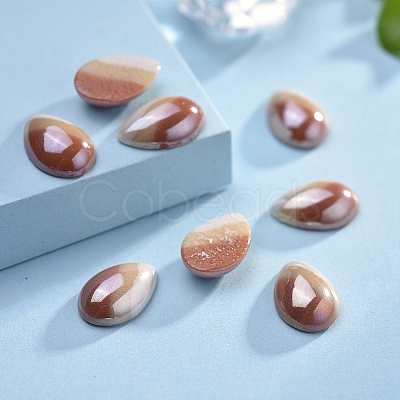 Opaque Glass Cabochons GGLA-S038-02C-8x12-1