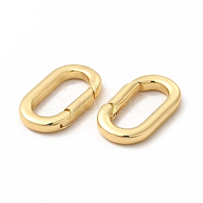 Rack Plating Brass Spring Gate Rings KK-H436-13B-G-1