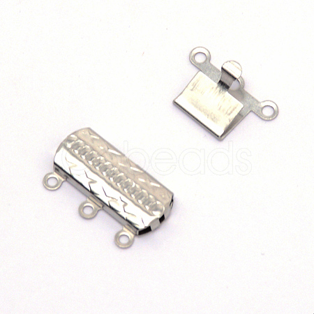 Stainless Steel Box Clasps STAS-WH0009-08P-1